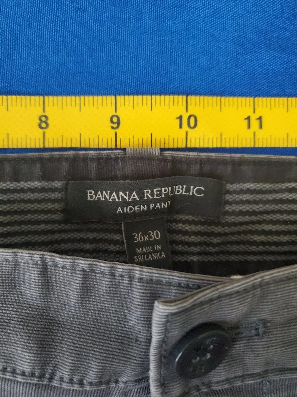 Banana Republic Aiden Pant 36x30 Gray Corduroy Slim Fit Straight Leg Trousers